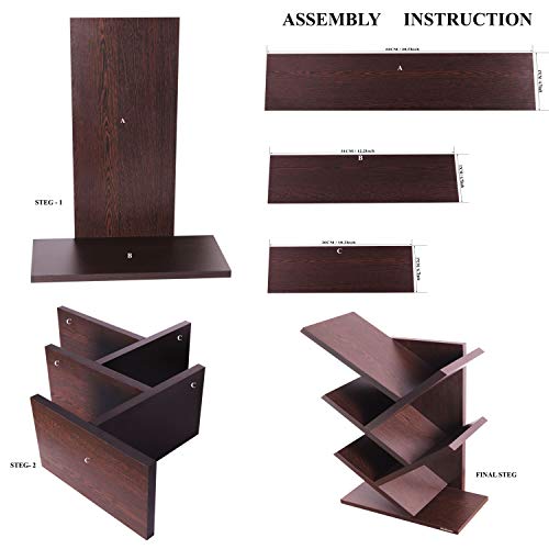 Image of Madhuran Engineering Wood Studio Shelf, Bookcase, Space Saving Table Stands,Holders (Matte, Wenge)