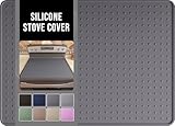 Bampanda Silicone Stove Top Cover for Electric Stove, Glass Stove Top Protector, Stovetop Cover Mat for Cooktop, Flat Range Cover, Oven Top Protector, Coffee Bar Mat, 28 x 20 in, Gray