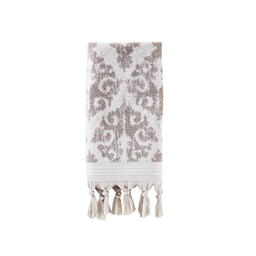 Skl Home Mirage Fringe 100% Turkish Cotton Hand Towel (2-Pack), Taupe #TOP1