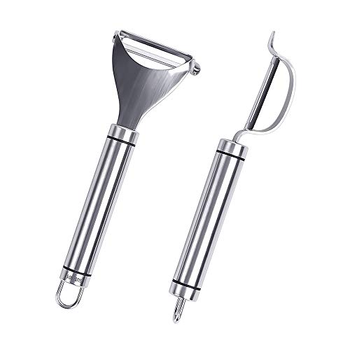 Restlandee Potato Peeler, Stainless Steel Vegetable Peeler for Potato, Durable Fruit Peeler, Watermelon Slicer, Multifunction Skin Peeler with Swivel Blade for Vegetable, Silver Potatoes Peelers Set