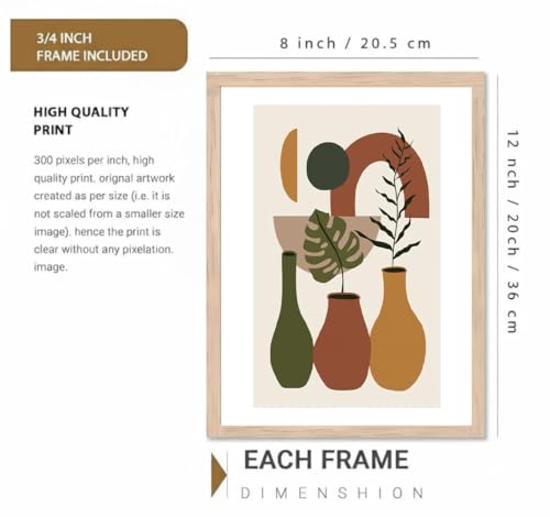 Image of BLINKART Abstract Art Aesthetic Modern Art Walls With Frame | Natural Wood Texture | Living Room Bedroom Office Wall Decoration | Poster Home Decor Frames Wall Bedroom | 12x8 Inches (D349)