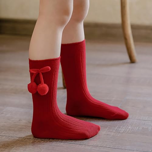 iiniim Baby Girls Knee High Socks Toddler Bowknot Breathable Dress Socks Cotton Tube Uniform Stockings3