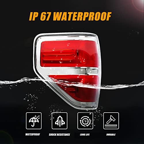 Ransoto F-150 Tail Light Compatible With 2009 2010 2011 2012 2013 2014 Ford F-150 F150 Pickup Truck Rear Taillight Replaces Bl3Z13404B, Bl3Z13405B (Sliver Driver And Passenger Side) #TOP1