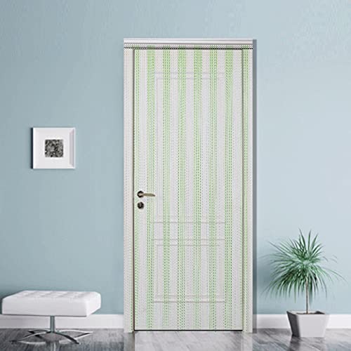 Youyijia Alumnium Chain Curtain 90x214.5cm Home Door Screens Curtains Door Fly Screen Insect Bug Screen Strip Blinds String Doorways Divider Door Chain Curtain(Green+Silver) - Image 3