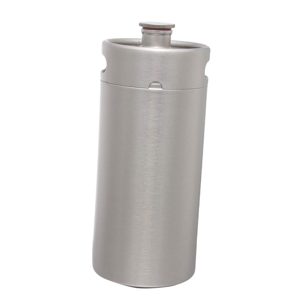 FHS Mini Keg Growler Stainless Steel Home Brew Bottle Beer Barrel Silver 3.6L