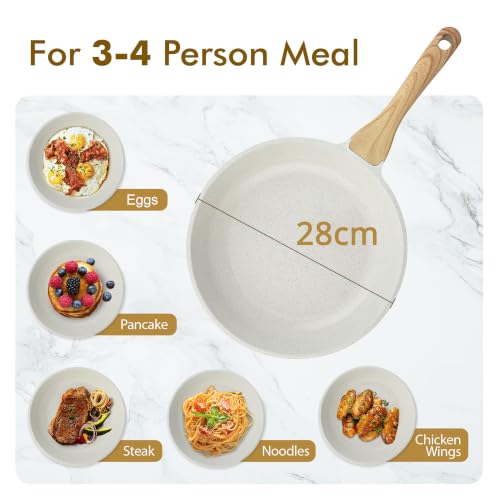 SENSARTE 28cm Weiß Schweizer Keramikschicht Antihaft Bratpfanne Skillet – Ansicht 6
