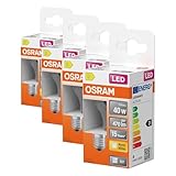 Osram LED Retrofit CLASSIC P in P-Form, LED-Lampe, Glas, klar, 3,4 W, 470 lm, 2700 K, CRI 80 (Packung mit 4)