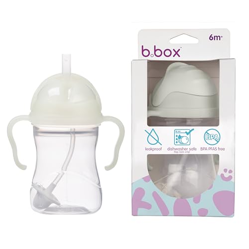 Image of b.box Sippy Cup with Weighted Straw, Leak & Spill Proof, Easy Grip, BPA Free, Dishwasher Safe, Sip from Any Angle. Ideal for Babies 6m+ to Toddlers. (Glow in the Dark, 8oz)