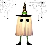 ハロウィーン おばけ オーナメント - ポーチ用 ライト付き 不気味な ゴースト ペンダント | ホラー ハロウィン オーナメント テラス 中庭 ガーデン ドア ポーチ 壁 窓 庭用