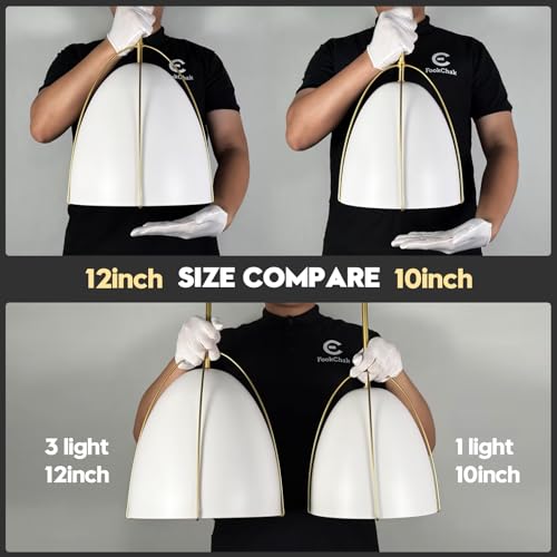 10in Dome Pendant Light White Kitchen Island Pendant Lighting Modern White & Gold Pendant Lights Fixture for Dining Room Kitchen Sink, E26 - Image 6