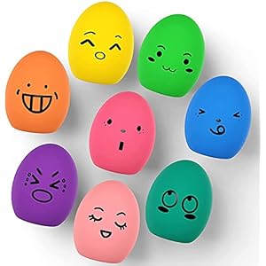 SCHITEC Squeaky Dog Toys, [8 Pack] Latex Squeak Dog Ball for Small Pets & Puppies, 2.3” Soft Rubber Bouncy Interactive Fetch Balls