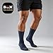 SOX TOWN Unisex Cushioned Crew Training Athletic Socks Men & Women with Combed Cotton Moisture Wicking Breathable Performance(NavyBlue L)
