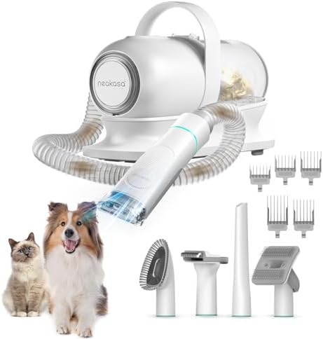 Neakasa P1 Pro Pet Grooming Vacuum Suction 99% Pet Hair, Dog Grooming Kit with 5 Professional Grooming Shedding Tools for Dogs Cats and Other Animals