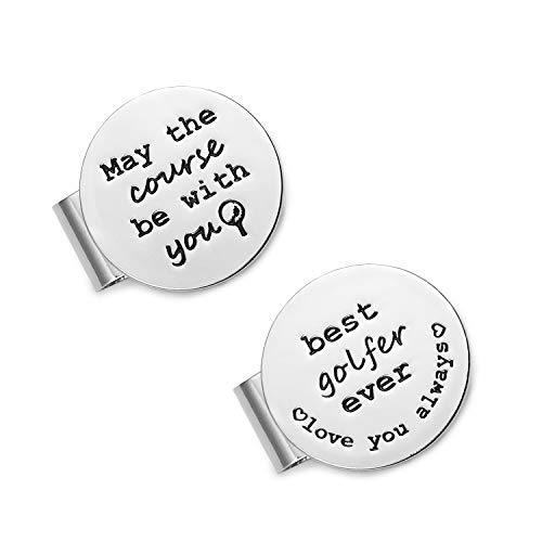 Melix Home May The Course Be with You - Marcador magnético para pelotas de golf, regalo para papá, abuelo, marido, hermano, novio, juego de 2 accesorios de golf (mejor golfista jamás te amará siempre) Cover