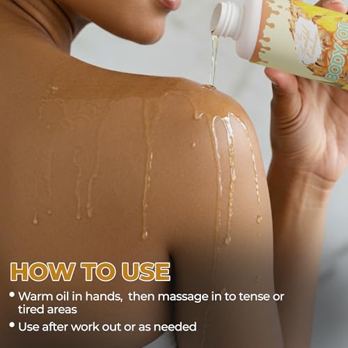 Image of Body oil designed for Deep Hydration to nourish, protect, and rejuvenate the skin while leaving it with a soft, radiant glow and a pineapple scent long -lasting fragrance jojoba oil and more 6.76oz