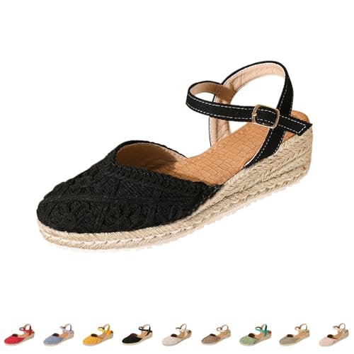 Sandales de loisirs confortables à talon compensé et bout fermé chic