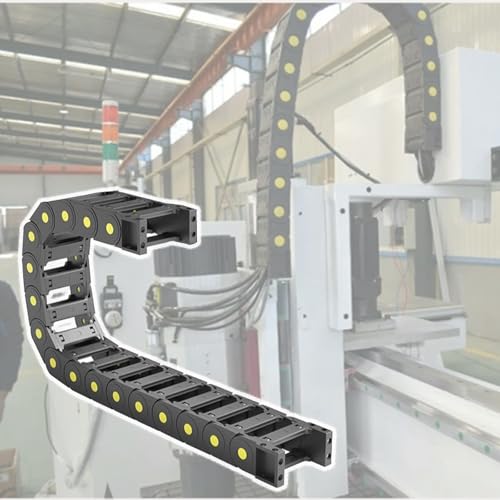 45mm Tall Engineering Plastic Tank Chain, R100 Bridge Type Cable Carrier for CNC Machine/3D Printer/Industrial Automation(45X50 mm,1m/3.3ft)