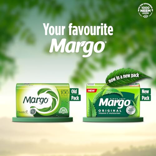 Image of Margo Original Neem Soap 125gm X 8 | Powered With Goodness of 1000 Natural Neem Leaves | Soap for Clear and Beautiful Skin | Infused with Vitamin E for Moisturising