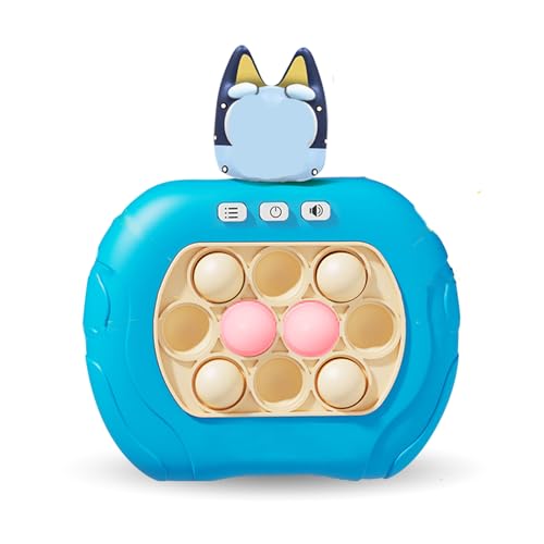 Cartoon Quick Push Spiel, Blau Quick Push Bubble Game for Kinder, Pop Fidget Spiel Fidget Toys, Mini Handheld Fast Speed Push Game, Stress Sensory Spielmaschine Geschenk für Jungen