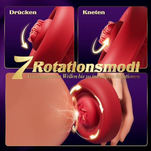 Sex Spielzeug für die Frau- 5-in-1 Bruststimulatoren vibration Mit 10 knetenden Rotationsmodi, 4 Massage-Bürstenaufsätzen, Nippel Stimulation Vibration für frauen Sexspielzeug für paare extrem sex