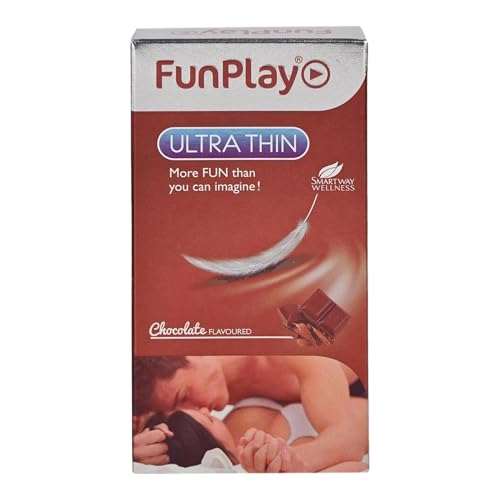Image of FunPlay Ultra Thin Chocolate Flavoured Condoms - 10 Pcs | Premium Latex Condoms for Men | Extra Sensitive Feel with Smooth Lubrication | Discreet & Safe Protection