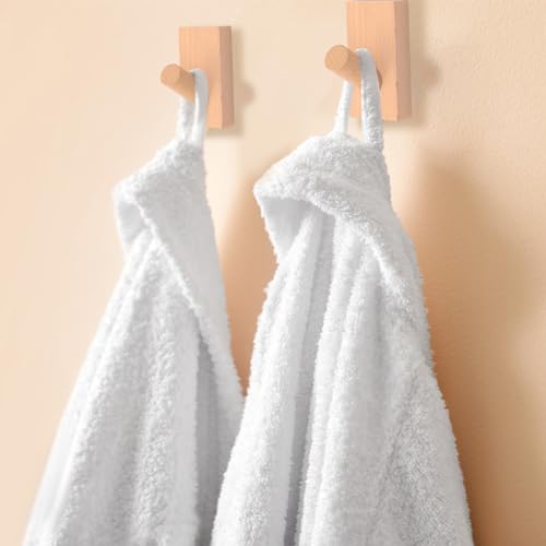 Biomoty Wood Wall Hooks, 4 Pack Adhesive Coat Hooks, Natural Wooden Hat Rack, Decorative Sticky Hooks Wall Mounted, Heavy Duty Wall Hangers For Hanging Purse thumb #7
