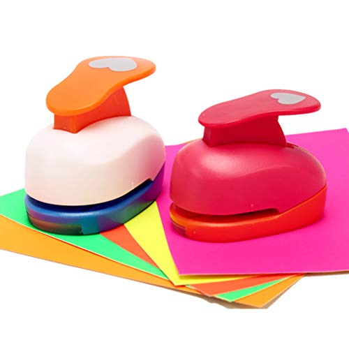 Heart Shaped Hole Punch - Buytra Scrapbook Paper Punchers, 4 PCS 5/8 Inch 1 Inch 3/2 Inch 2 Inch Punches with 10 PCS Colored Adhesive Card Stock, Paper Punches for Card Making DIY Albums Photos - Thumbnail 2