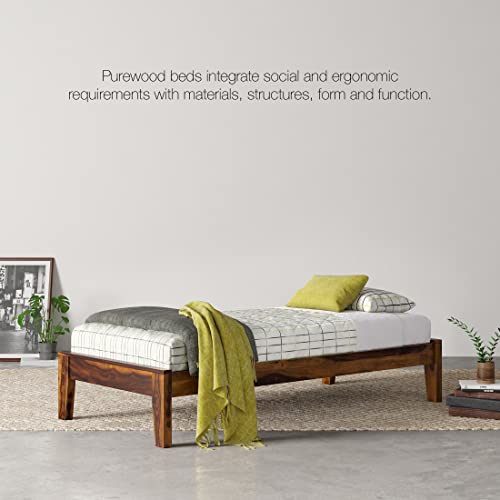 Image of AADITYA WOODS Solid Sheesham Wood Single Bed Cot Without Storage | Single Size Bed for Bedroom | Multipurpose Use Bed- Walnut 17