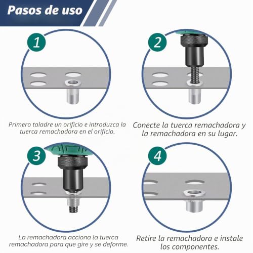 Miniatura 4 de 10 Tuercas De Remache M10, Tuerca De Manguito Leryati De Acero Inoxidable A2 V2a, Tuercas Roscadas Redondas De Cabeza Plana, Tuercas De Remache De Fijación, Tubos, Etc.
