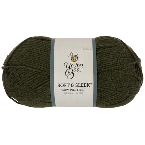 Image of Hobby Lobby Yarn Bee Soft & Sleek Yarn, 315 Olive, Set of 2 | 4 Medium Weight, 100% Low Pill Acrylic, 232 Yards Per Skein