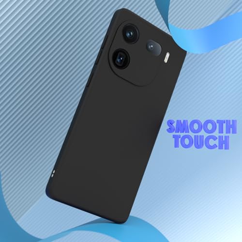 Image of Outlouders Back Cover for iQOO 12 5G | Camera Protection | Durable Soft Matte Silicone Bumper Case (Black)