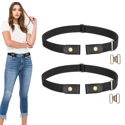 WERFORU No Buckle Stretch Belt for Women and Men Elastic Waist Belt up to 72 Inches for Jeans Pants