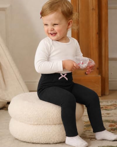 Image of Jecson Toddler Girl Leggings Baby Pants 3 Pack Stretchy Floral Clothes 1-4Y