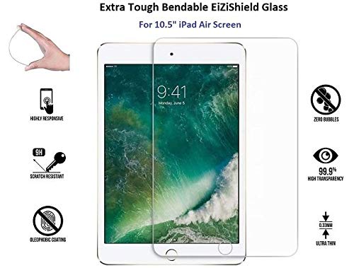 Engo Apple iPad Pro 10.5 İnç İle Uyumlu Ekran Koruyucu 9h Temperli Kırılmaz Esnek Nano Cam, Çizilmeye Ve Darbeye Dayanıklı Koruma, Hd Şeffaf