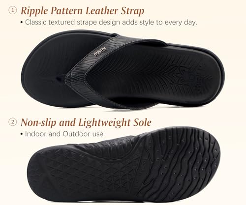 Image of KuaiLu Women's Orthotic Arch Support Flip Flop Sandals | Lightweight Travel Beach Slides Toe Post Thong Summer Cushioned Sandles (US Size 5-12)