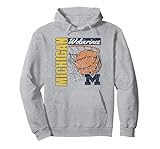 Michigan Wolverines Vintage Basketball 90's Gray Pullover Hoodie, Adult Unisex, Heather Grey, Small
