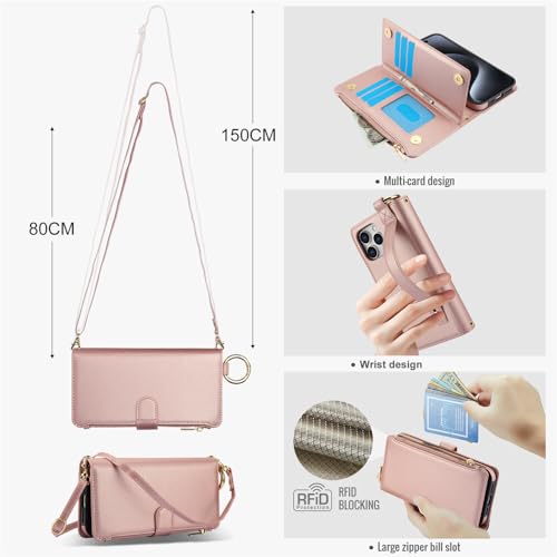 Étui iPhone X violet clair avec fermeture éclair et bandoulière - 2