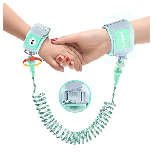 Correa para Niños Reflectante 2M Seguridad Pulsera Niños Antiperdida Giratoria de 360 Grados Anti-Perdida Pulsera de Seguridad para Niños Correa Niños Paseo Candado de Seguridad Toddler Leash,Verde