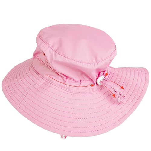 Image of HECCEI Toddler Baby Sun Hat, UPF 50+ Wide Brim Infant Bucket Hats for 0-6Y