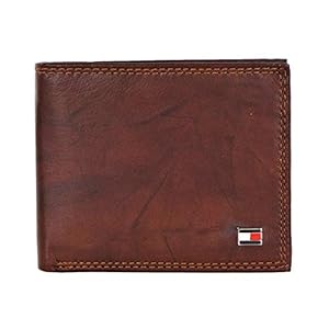 Tommy Hilfiger Men’s Passcase Wallet with Multiple Card Slots Novelty Wallets, Tan Huck, One Size