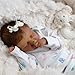 iCradle Black Realistic Reborn Baby Dolls Girls 18 Inch African American Lifelike Sleeping Newborn Baby Doll Toy for Ages 3+