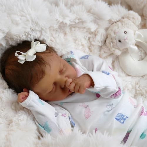 Muñeca Reborn Negra 18 Pulgadas Realista miniatura 5