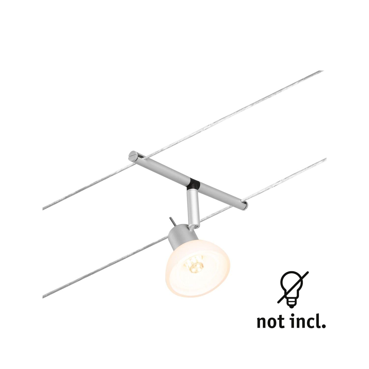 Paulmann 94449 CorDuo Système Câbles Spot Sheela DC Individuel 10 watts max, Éclairage Extensible Chrome Mat Matière Plastique GU5,3 Système de Câbles sans Ampoules