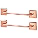 mDesign Metal Bathroom Storage Towel Bar with Strong Self Adhesive - Holder Rack for Hanging Washcloths, Hand, Face Towels in Main or Guest Powder Rooms - 2 Pack - Rose Gold