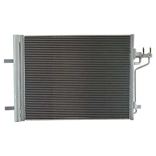Image of TRQ A /C Condenser and Receiver Drier Assembly Compatible with 2014-18 Ford Transit Connect 2015-18 Focus ST L4 2.0L Turbo