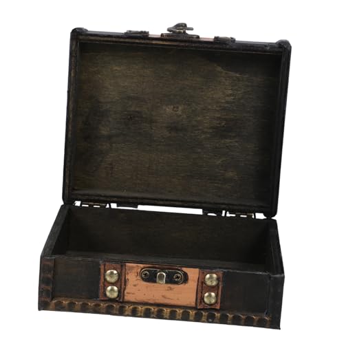 MOTHNUR Caja de Almacenamiento de Madera Retro con Cerradura Cofre Vintage Pequeño para Joyas y Objetos Diseño Compacto y Resistente para Decoración y Organización el Hogar