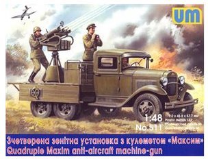 Plastic Model Quadruple Maxim AA MG on GAZ-AA Chassis WWII 1/48 UM 511
