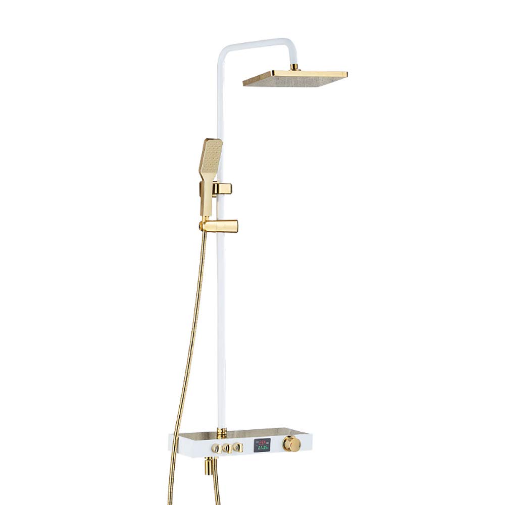 Système de douche mitigeur effet pluie et pommeau haute pression pour salle de bain
