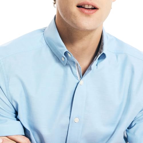 Short Sleeve Oxford Button Up Shirt Light French Blue