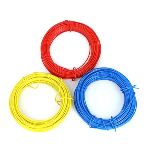 3 x 10m Coloured Craft and Garden Wire - Galvanised, Plastic Coated, Bendable, Easy to Cut Wire Ideal for Plants, Twist Ties, DIY, Sculpting, Arts & Crafts, Climbing Plants, Fence, Trellis